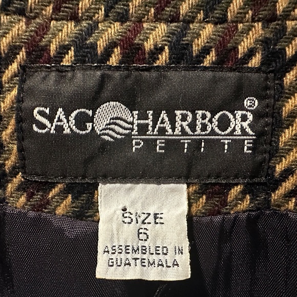 Beautiful Vintage Sag Harbor Size 6 Petite Houndstooth Blazer - Picture 6 of 7